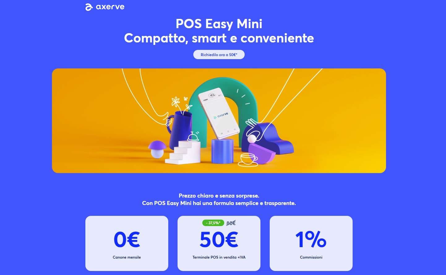 Axerve POS Easy Mini: il nuovo POS smart da 50 € fino al 14 novembre