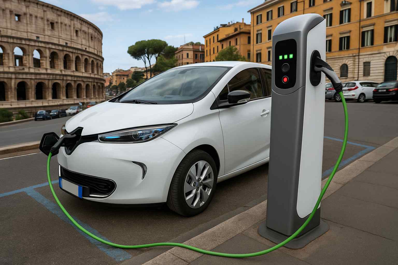 Ricarica auto elettrica a Roma: come funziona, costi e novità POS