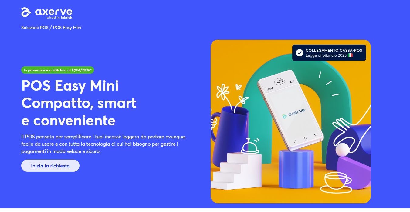 pos easy mini promozione prezzo scontato axerve