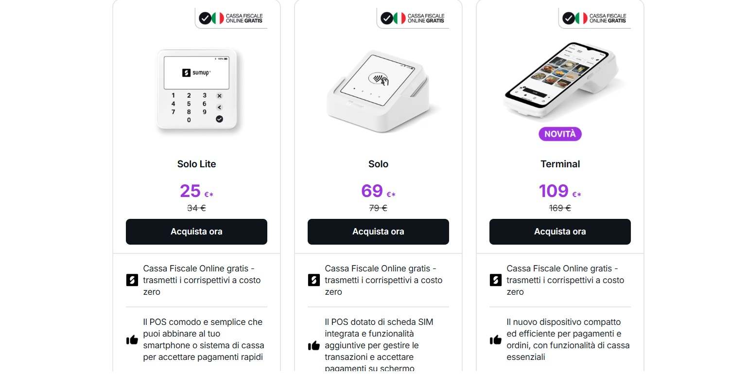 Promo SumUp aprile 2026: sconto del 34% su alcuni modelli