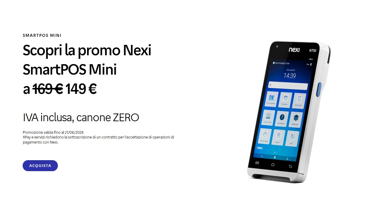 SmartPos Mini a 149 euro anziché 169 €