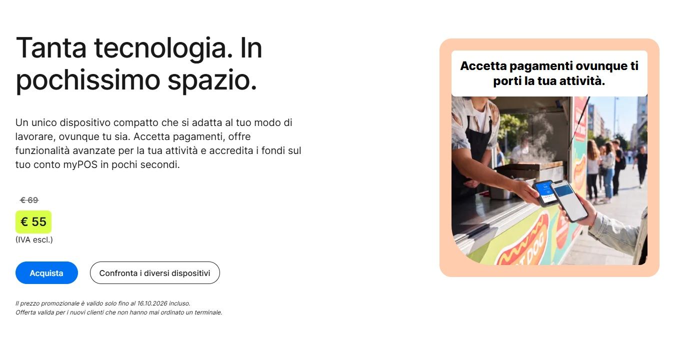 myPOS Flex in offerta a 55 € fino al 16 ottobre